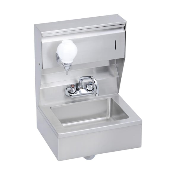 Elkay Economy Hand Sink Featuring Soap And Towel Dispenser Skirt And P-Trap 18 L X14.5 W X22.375 H EHS-18-TSX - main